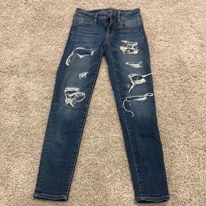 american eagle blue jeans size: 00